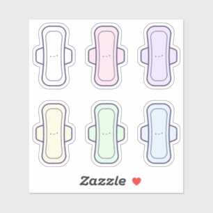 Mijn eerste menstruatie Schattigee regenboog Carto Sticker