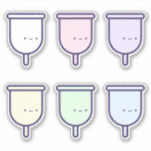 Mijn eerste menstruatie Schattigee regenboog menst Sticker (Voorkant)