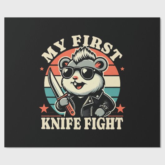 Mijn eerste messengevecht - Cool Hamster Cadeaupapier (Vlak)