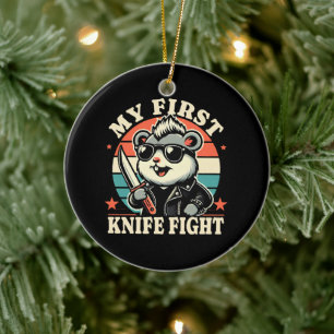 Mijn Eerste Messengevecht - Coole Hamster Keramisch Ornament