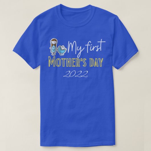 Mijn eerste moederdag 2022 Gelukkige moeder baby v T-shirt (Design voorkant)