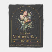 Mijn Eerste Moederdag Adoptieve Moeder Fleece Deken (Voorkant)