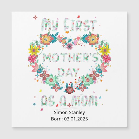 Mijn eerste Moederdag als een mama hartvormige blo (Voorkant)