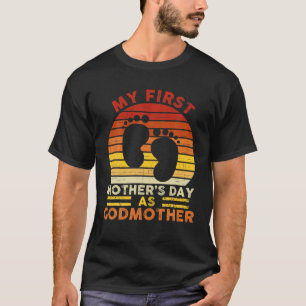 Mijn eerste Moederdag als Godmoeder Retro God mama T-shirt