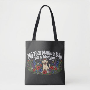 Mijn eerste moederdag als hondenmama Golden Retrie Tote Bag