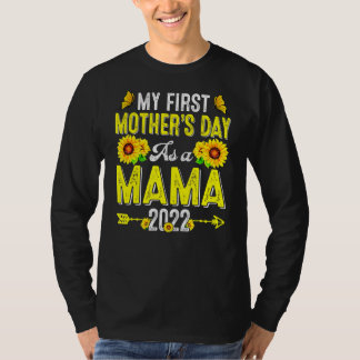 Mijn eerste Moederdag als mama 2022 Zonnebloem Mot T-shirt