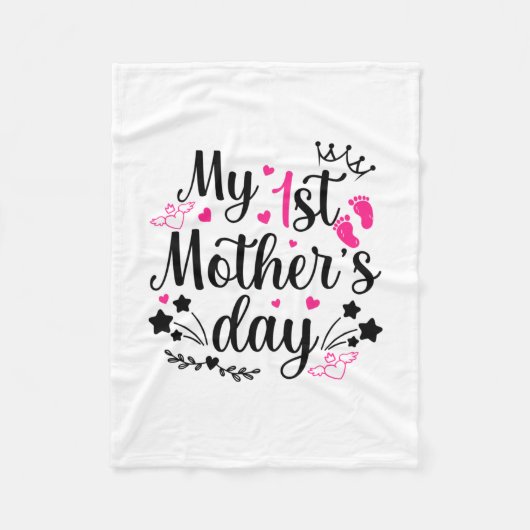 Mijn eerste Moederdag als mama 2 Fleece Deken (Voorkant)
