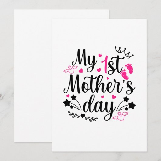 Mijn eerste Moederdag als mama 2 Save The Date (Voorkant / Achterkant)