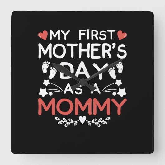Mijn eerste Moederdag als mama Vierkante Klok (Voorkant)