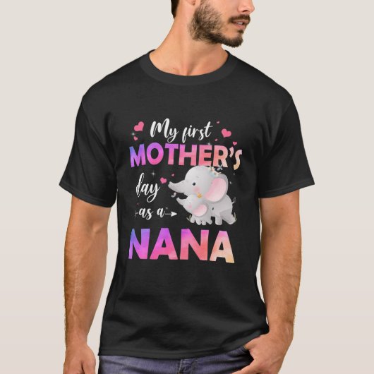 Mijn eerste Moederdag als Nana Moederdag Elepah T-shirt (Voorkant)