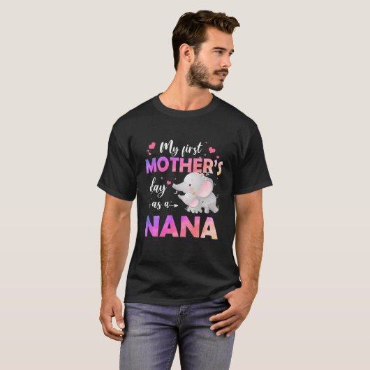 Mijn eerste Moederdag als Nana Moederdag Elepah T-shirt (Voorkant volledig)