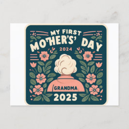 Mijn eerste Moederdag als oma 2025 Aandenken Feestdagenkaart