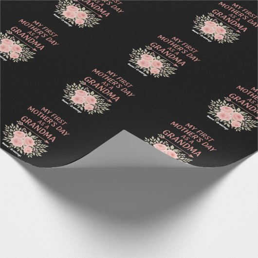 Mijn eerste Moederdag als oma Grappig & Schattige Cadeaupapier (Hoek)