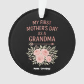 Mijn eerste Moederdag als oma Grappig & Schattige Ornament (voorkant)