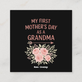 Mijn eerste Moederdag als oma Grappig & Schattige Vierkante Visitekaartje