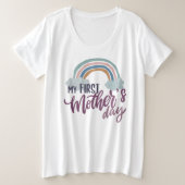 Mijn eerste Moederdag Grote Maat T-shirt (Design voorkant)