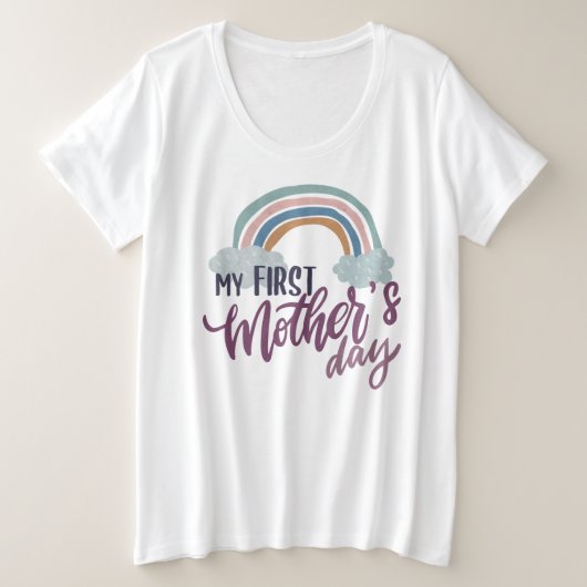 Mijn eerste Moederdag Grote Maat T-shirt (Design voorkant)