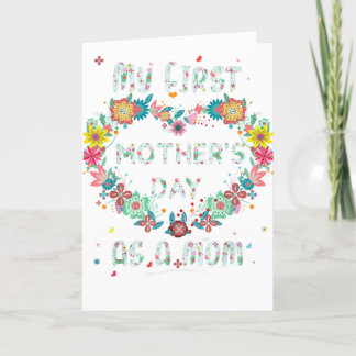 Mijn eerste Moederdag, hartvormige bloem, foto Bedankkaart