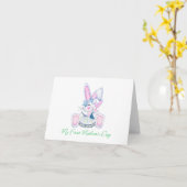 Mijn eerste Moederdag (konijntje) Kaart (Gele Bloem)