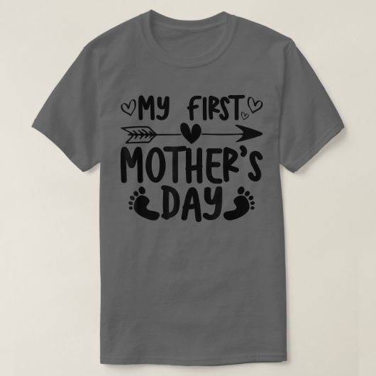 Mijn eerste Moederdag Zwangerschap Aankondiging Pr T-shirt (Design voorkant)