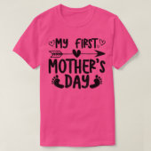 Mijn eerste Moederdag Zwangerschap Aankondiging Pr T-shirt (Design voorkant)