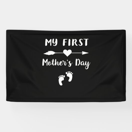 Mijn eerste Moederdag Zwangerschapsuitkondiging Ma Spandoek (Horizontaal)