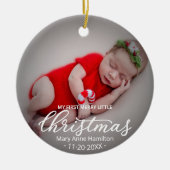 Mijn eerste mooie kerstpasgeboren Baby foto Keramisch Ornament (Voorkant)