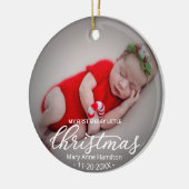 Mijn eerste mooie kerstpasgeboren Baby foto Keramisch Ornament (Links)