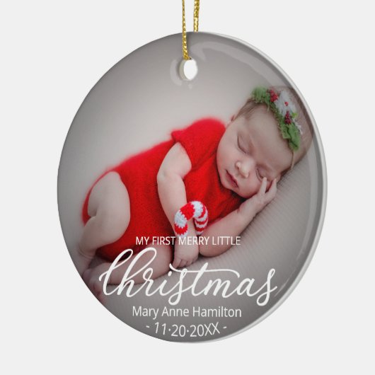 Mijn eerste mooie kerstpasgeboren Baby foto Keramisch Ornament (Links)