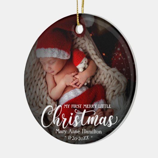 Mijn eerste mooie kerstpasgeboren Baby foto Keramisch Ornament (Links)