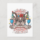 Mijn eerste nieuwjaar met mijn Franse bulldog Briefkaart (Voorkant)