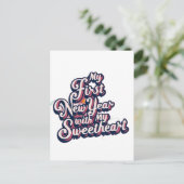 Mijn eerste nieuwjaar met mijn lieverd briefkaart (Staand voorkant)