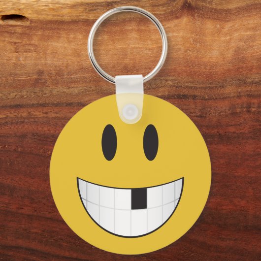 Mijn eerste ontbrekende tandenemoji sleutelhanger (Voorkant)