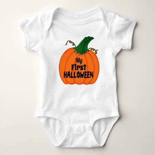 Mijn eerste Oranje pompoen van Halloween Romper (Voorkant)