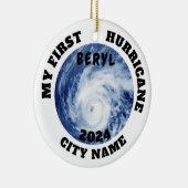 Mijn eerste orkaan Beryl Custom City Name Keramisch Ornament (Rechts)