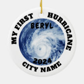 Mijn eerste orkaan Beryl Custom City Name Keramisch Ornament (Achterkant)