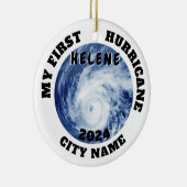 Mijn eerste orkaan Helene Custom City Name Keramisch Ornament (Rechts)