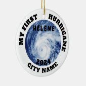 Mijn eerste orkaan Helene Custom City Name Keramisch Ornament (Rechts)