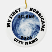Mijn eerste orkaan Helene Custom City Name Keramisch Ornament (Voorkant)