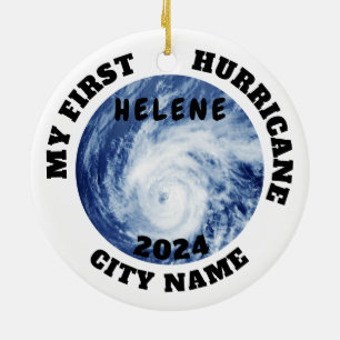 Mijn eerste orkaan Helene Custom City Name Keramisch Ornament