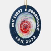 Mijn eerste orkaan Ian 2022 keramische sierbloem Keramisch Ornament (Rechts)