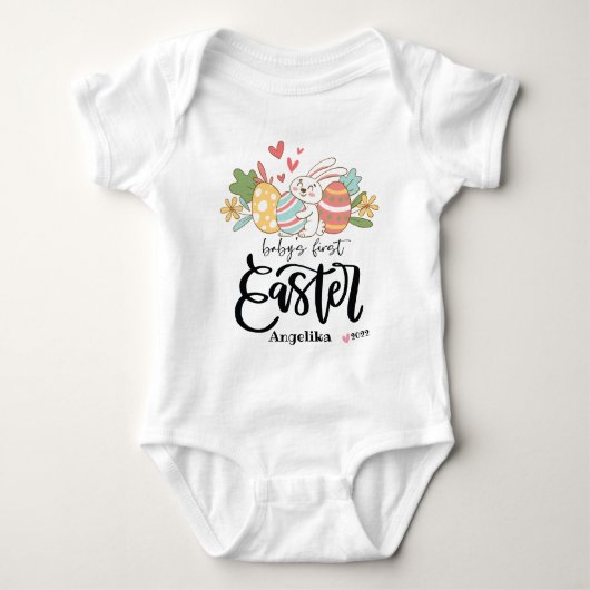 Mijn eerste paasbunny persoonlijke Baby-pak Romper (Voorkant)