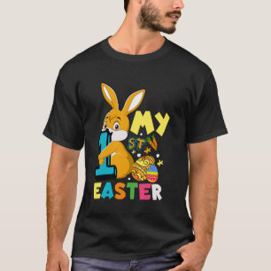 Mijn eerste paasdag Konijn met paaseieren Grappig T-shirt