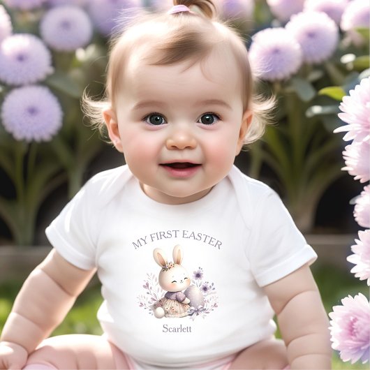 Mijn eerste Paashaas Meisje Gepersonaliseerde Naam Romper