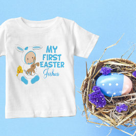 Mijn eerste paasjongen die blauw Bunny verkiest