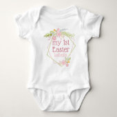 Mijn eerste paasmooi roze Floral, speciaal geperso Romper (Voorkant)