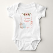 Mijn eerste paasroze baby meisje romper (Voorkant)