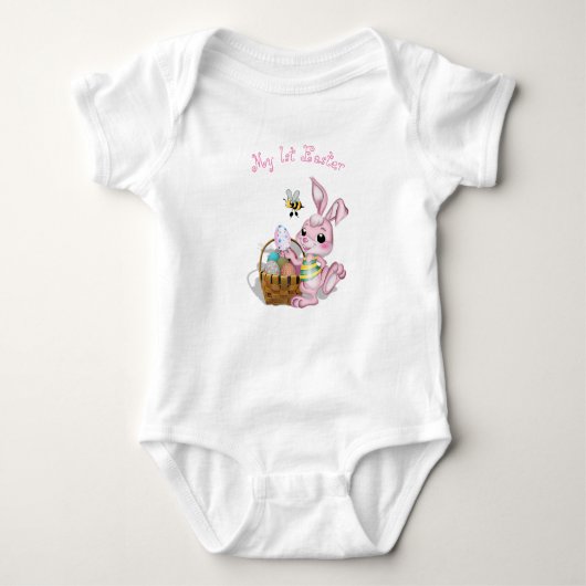 Mijn eerste paasroze bunny romper (Voorkant)