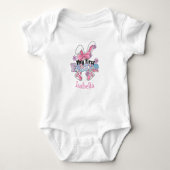 Mijn eerste paasroze bunny  romper (Voorkant)