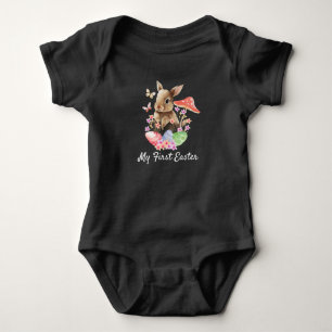 Mijn eerste paasse Waterverf Bunny Baby Bodysuit